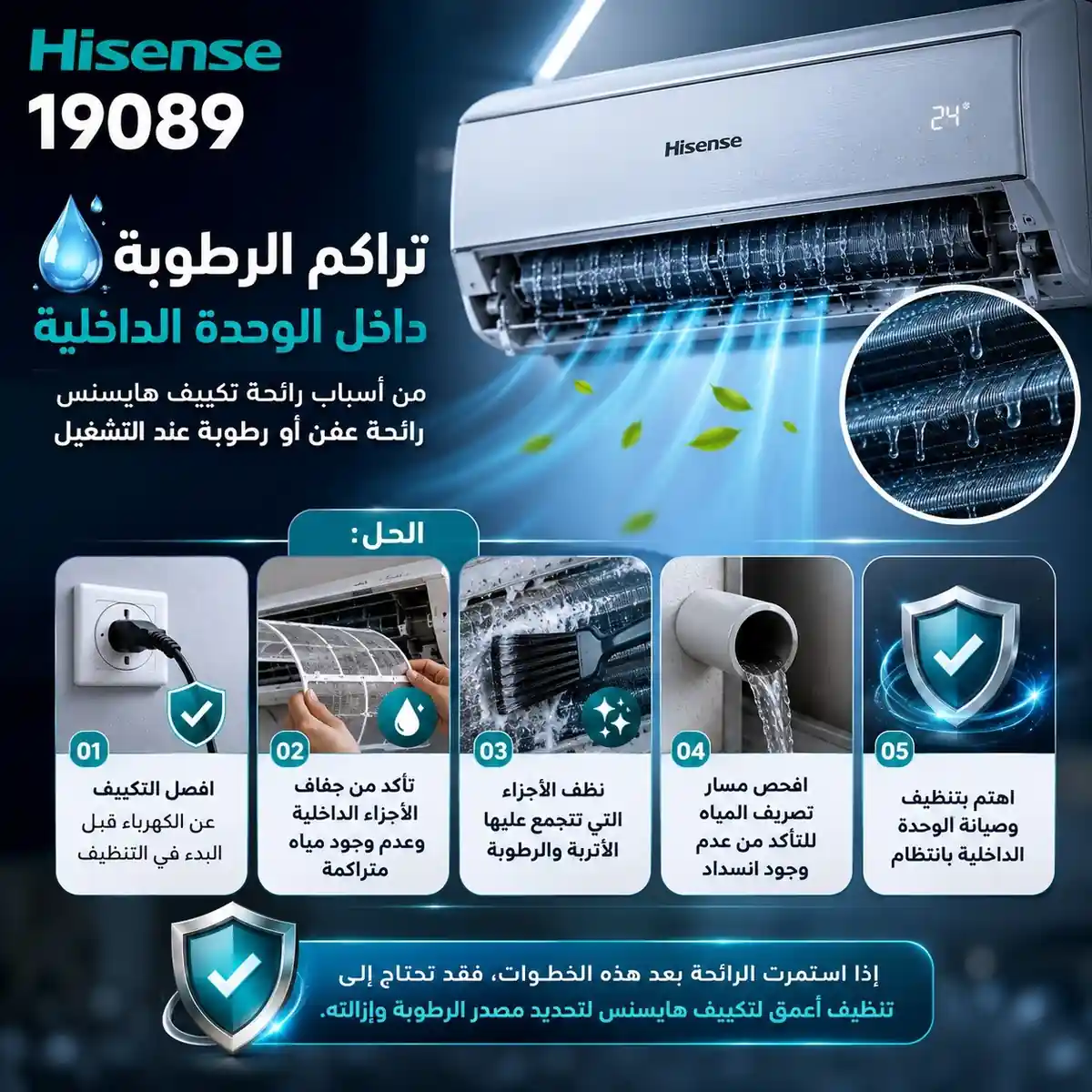 تراكم الأتربة داخل وحدة التكييف الداخلية